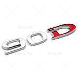 Tesla Rear Liftgate Lid Model 90D Nameplate Logo Badge Emblem Sport Chrome Red