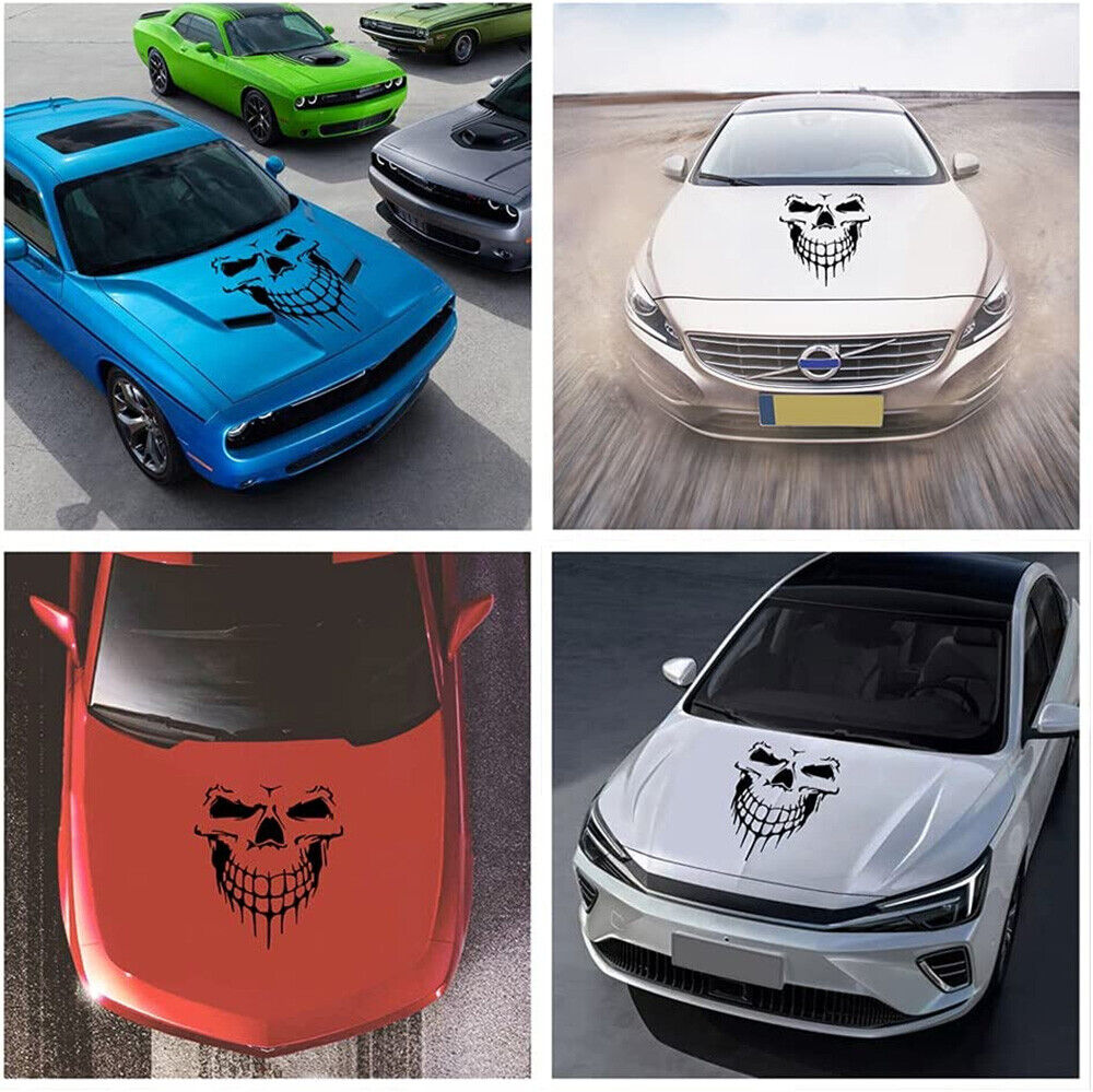 Skull Car Hood Decal Vinyl Large Graphic Sticker SUV Truck Decorate Sport Black