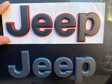 Jeep 1 (one) 2018-2024 Wrangler/Gladiator Fender Dark Gray w/ Outline Emblem Badge - Red