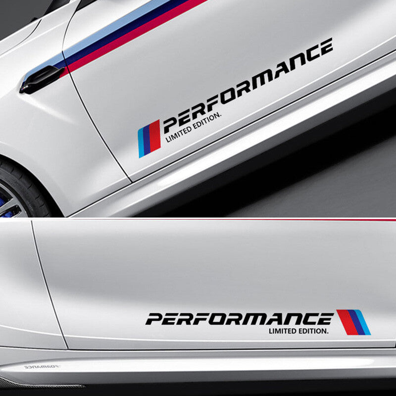 2x For BMW Performance Limited Edition Car Door Decal Sticker Waist Line Sport