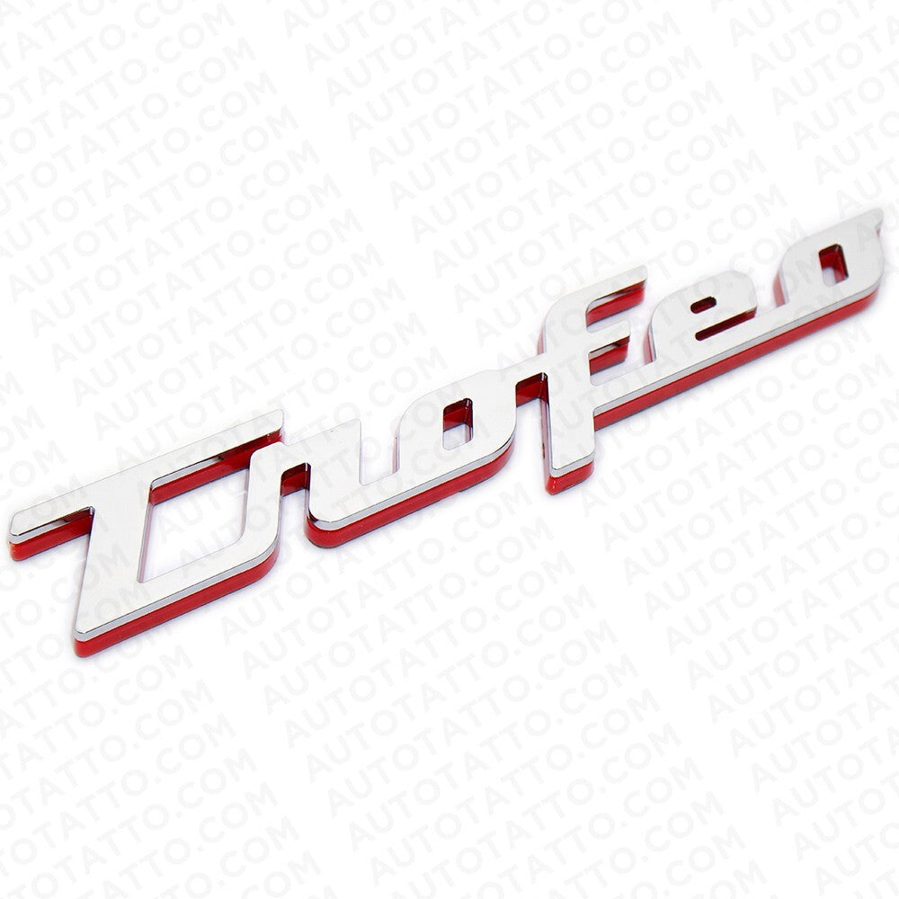 Maserati Levante GT Side Fender Trofeo Emblem Nameplate Badge Chrome Red