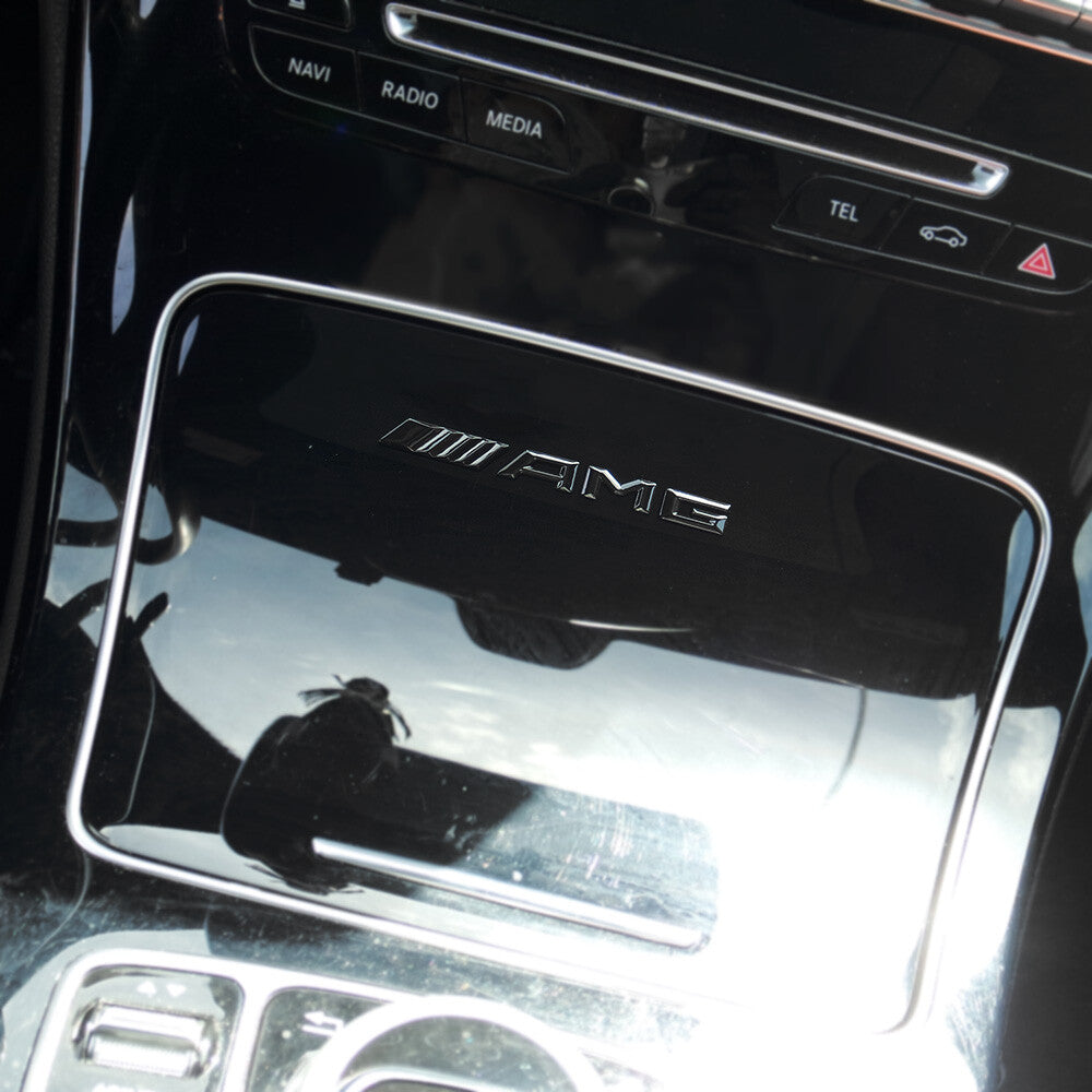 Gloss Black AMG Interior Multimedia Decal Sticker Badge Decoration Emblem Logo
