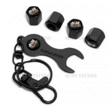 4pcs Hex Fit Mugen 無限 Car Tire Wheels Air Stem Dust Valve Cap Cover + Keychain