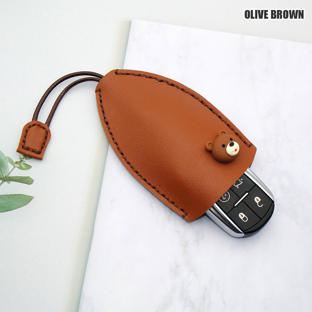 Universal Cute Cartoon Lady Car Key Fob Holder Cover Case Keychain Ring Gift
