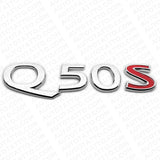 For Infiniti Q50S Rear Trunk Letter Badge Emblem Nameplate Sport Silver Chrome