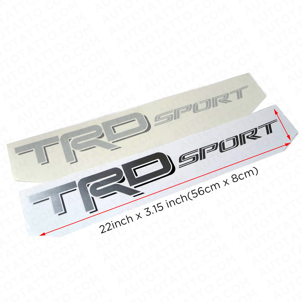 2x 3D TRD Sport Dark Grey Pickup Bed Truck Logo Sticker Decal Decoration Limited