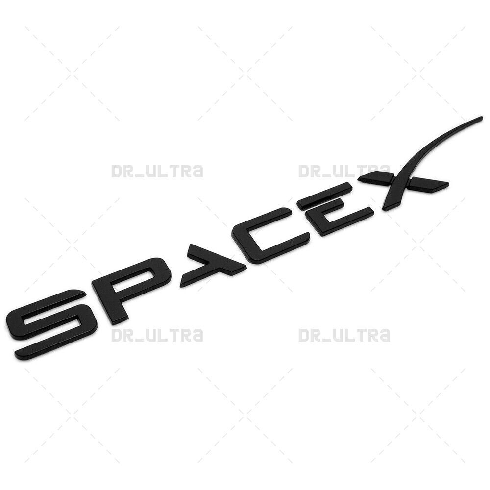 Tesla SpaceX 3D Decal Letter Nameplate Logo Badge Emblem Decorate Matte Black