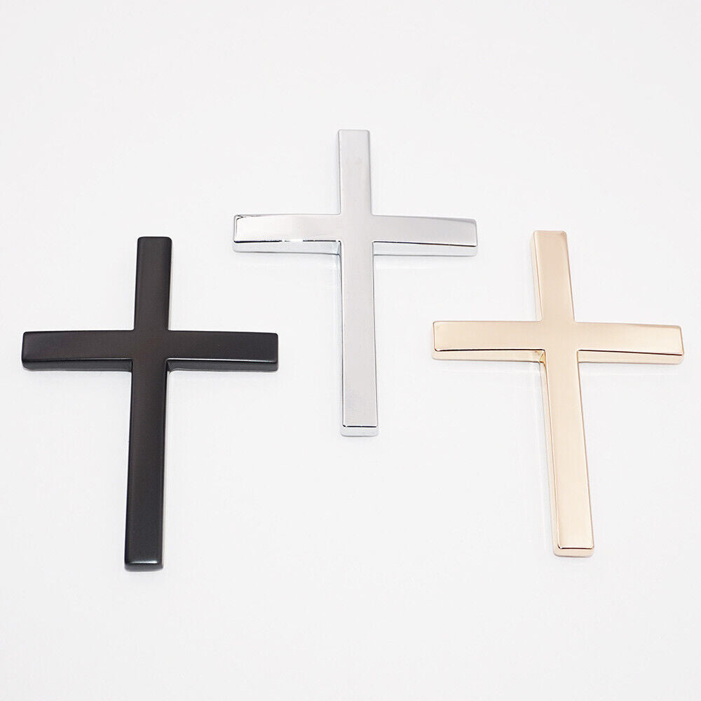 Universal 3D Fashion Metal Jesue Fish Cross Car Decal Sticker Decoration