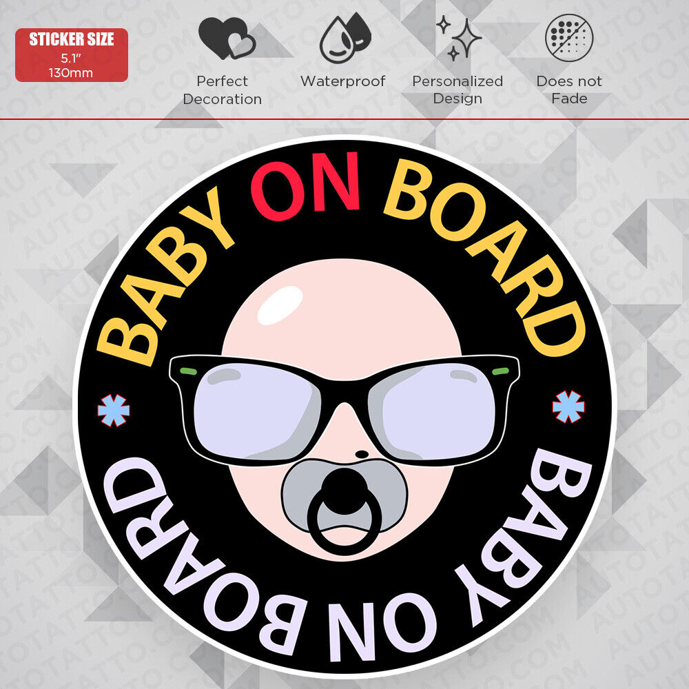 Cute Baby On Board Sticker Decal Kid In Car Rear Truck Liftgate Window Decorate