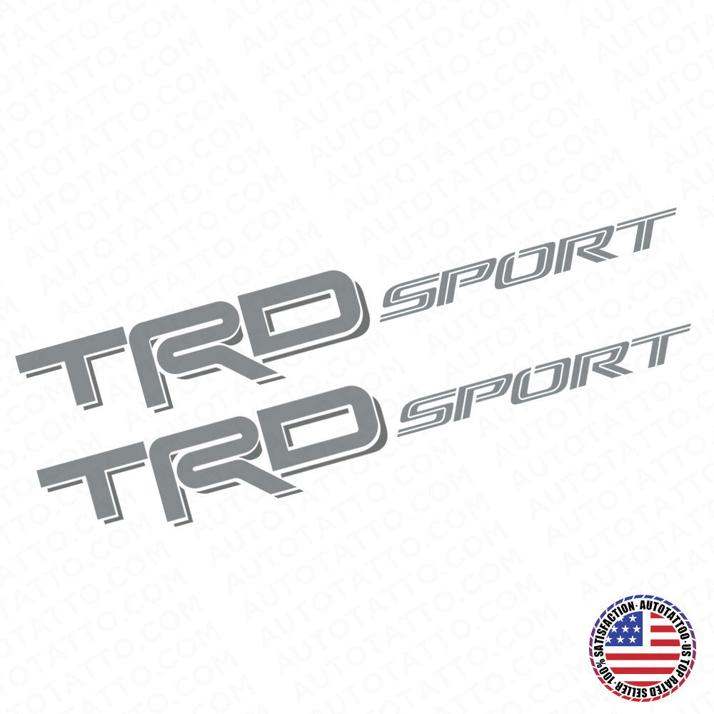 2x 3D TRD Sport Dark Grey Pickup Bed Truck Logo Sticker Decal Decoration Limited