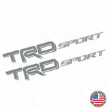2x 3D TRD Sport Dark Grey Pickup Bed Truck Logo Sticker Decal Decoration Limited