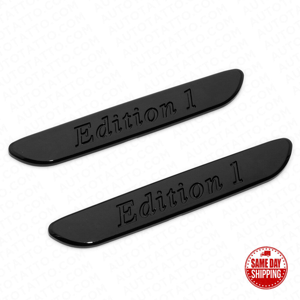 2x 3D Edition 1 Fender Marker Car AMG Logo Badge Emblem Sport Decoration Black