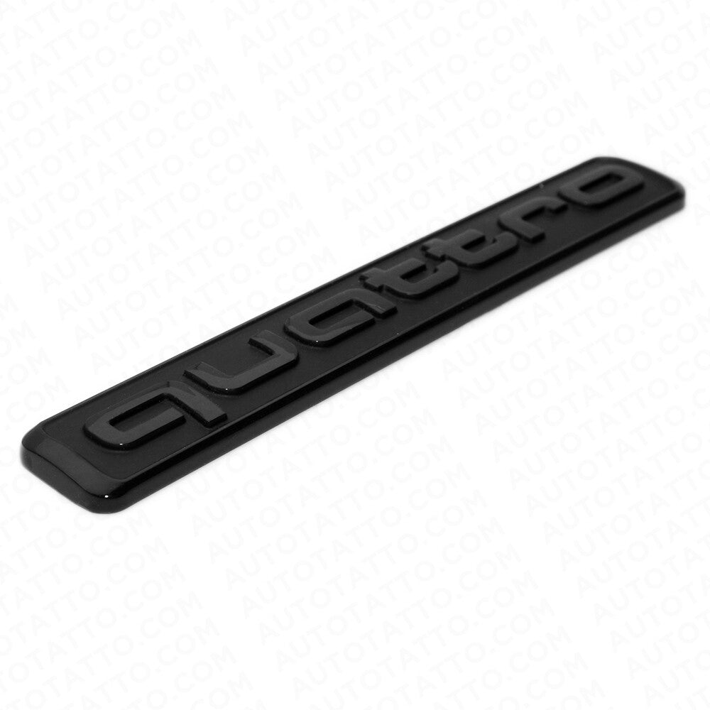 Audi Black Quattro Nameplate OEM ABS Emblem Liftgate Adhesive Logo Lid Badge