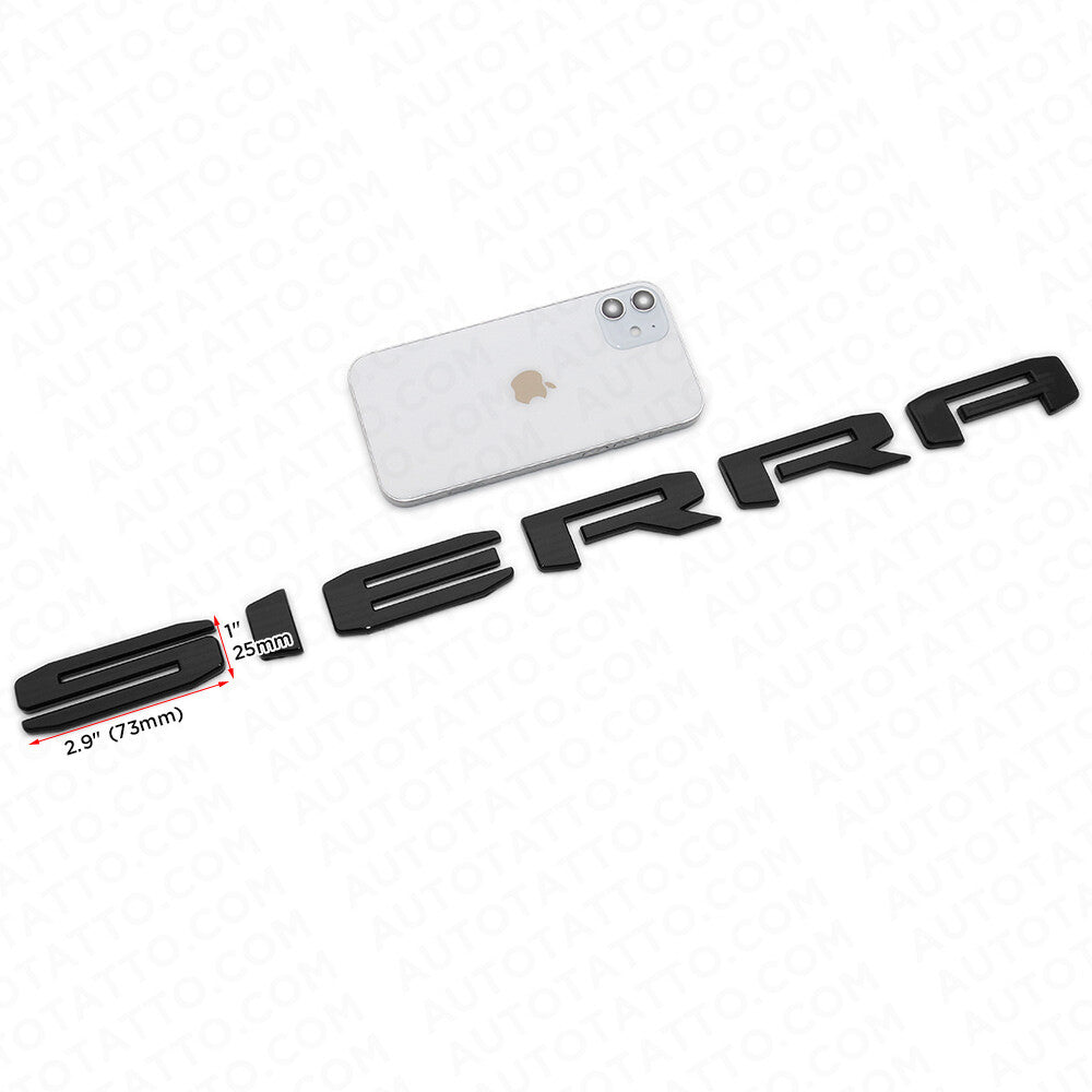 19-21 GMC Sierra Door Tailgate Logo Emblem Pickup Badge Nameplate Gloss Black