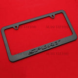1x For Honda Sport Gloss Black License Plate Frame Cover Decorate + Screw Caps