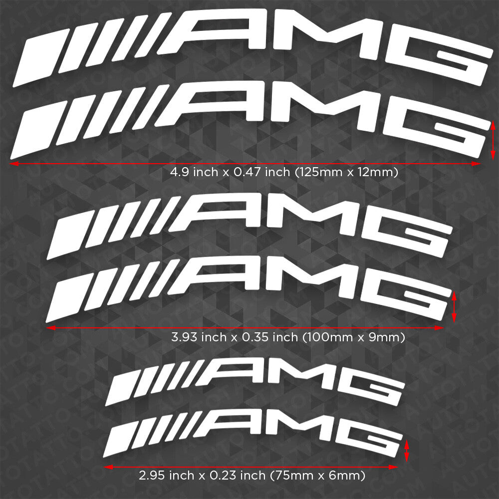 AMG Edition Car Wheels Brake Caliper Sticker Decal Logo Decoration Sport White