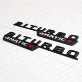 BiTurbo 4Matic Plus + AMG 3D Logo Fender Side Marker Emblem Badge - Gloss Black