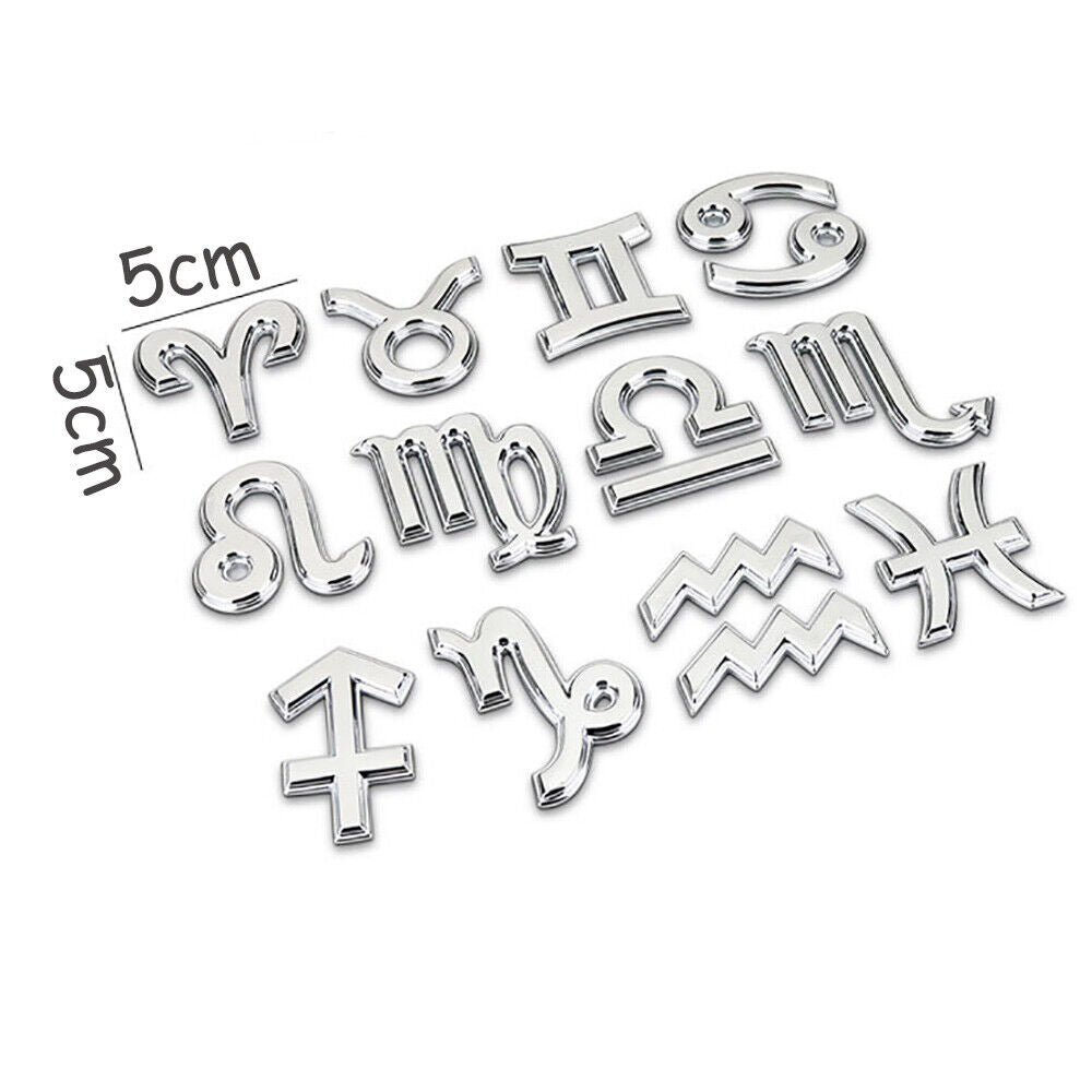 Universal 3D Fashion Metal 12 Constellations Car Decal Sticker Auto Decoration