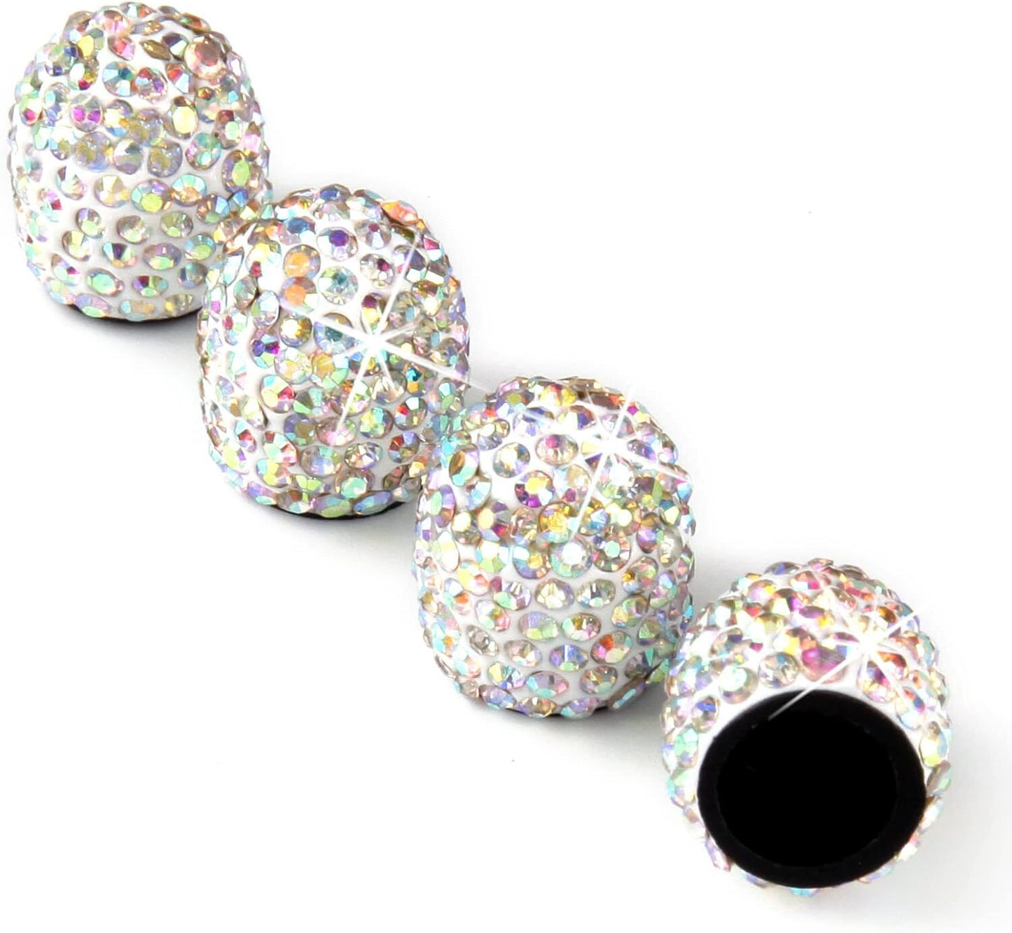 4Pcs Universal Fit Shinny Bling Tire Air Valves Stem Caps for Auto Cars Trucks