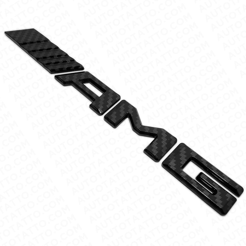 17+ Black Carbon Fiber Style AMG Sport Car Emblem Trunk Lid Logo Badge Decorate