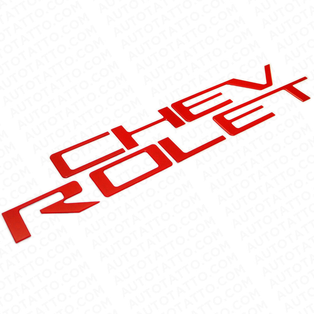 19-22 Silverado CHEVROLET Tailgate Insert 3D Letters Badge Nameplate Emblem Red