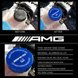Mercedes AMG Sport Universal Aluminum Hood Water Washer Tank Cap Cover Trim Blue