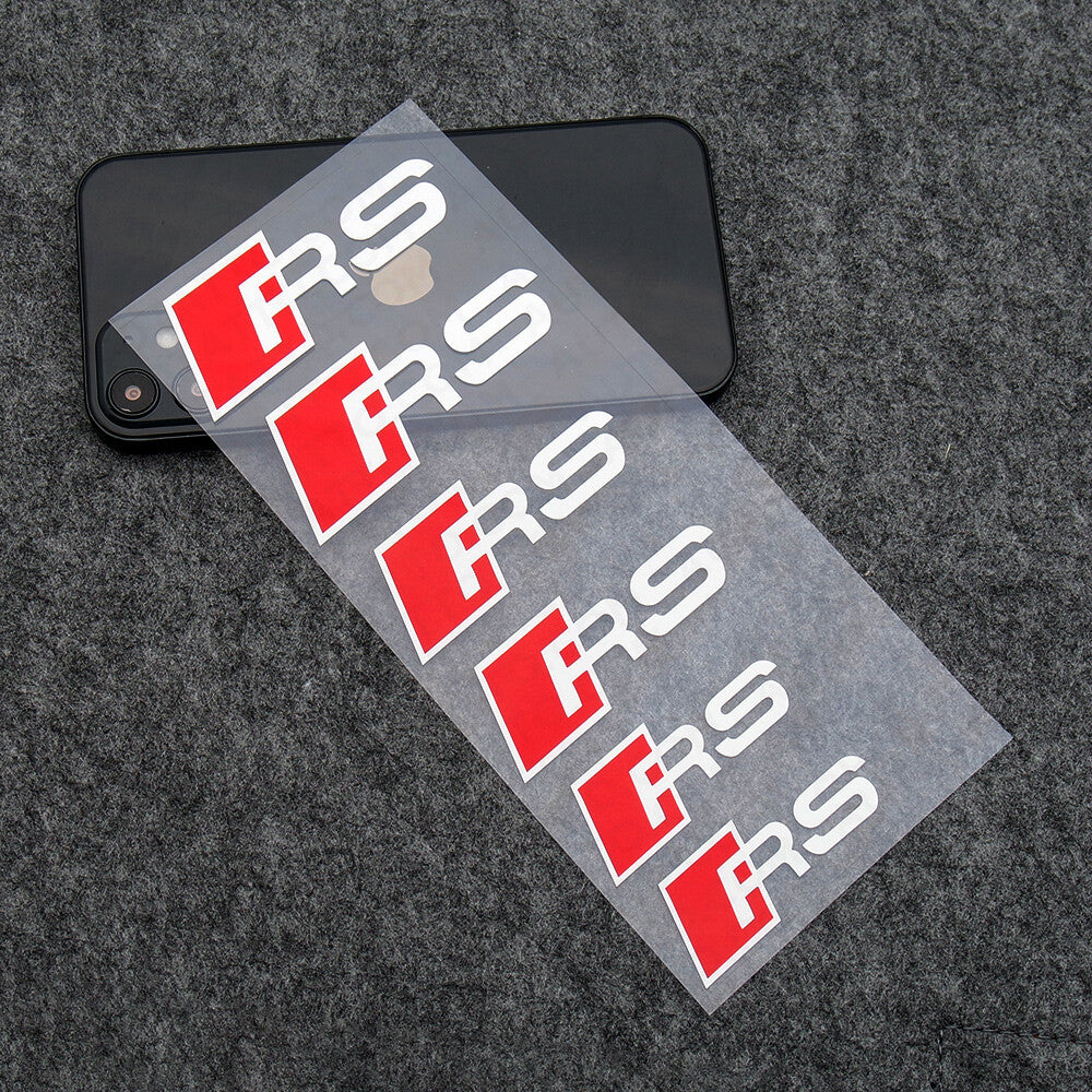 For Audi RS Sport Car Wheels Brake Caliper Sticker Decal Logo Decoration White