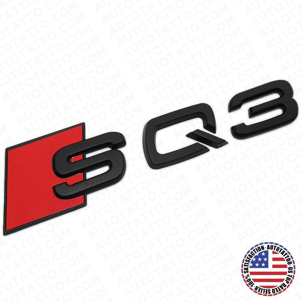 Audi SQ3 Matte Black Rear Letter Liftgate Nameplate Trunk Emblem Badge Sport