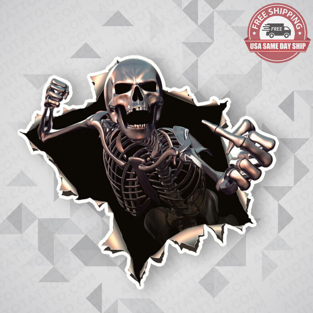 Funny Horror Skeleton Skull 3D Sticker Decal Home Car Truck Door Window Decorate