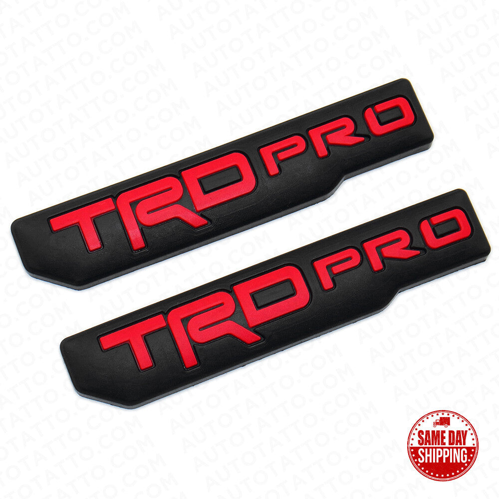 2x Mini TRD Pro Fender Door Tailgate Badge Logo Emblem Silicone Decoration Sport
