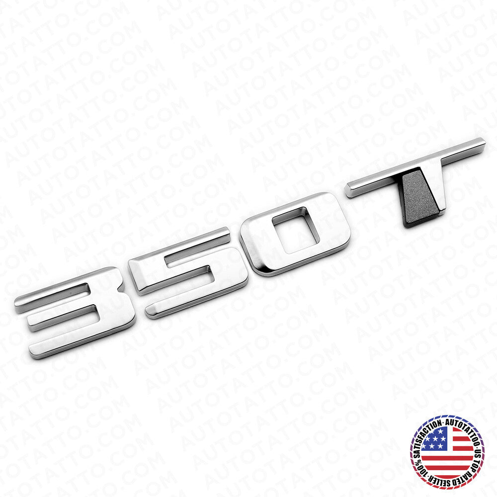 For Cadillac CT4 CT5 XT4 XT5 Rear Turnk 350 T Nameplate Badge Logo Emblem Silver