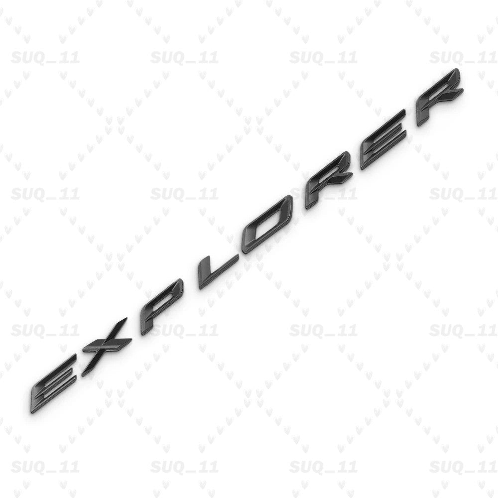 3D Black / Silver Front Hood Badge Adhesive Letter Sticker Emblem For Explorer
