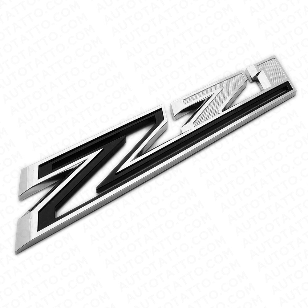 For Chevy 19-21 Silverado Z71 Fender Letter Sport Logo Emblem Badge Chrome Black