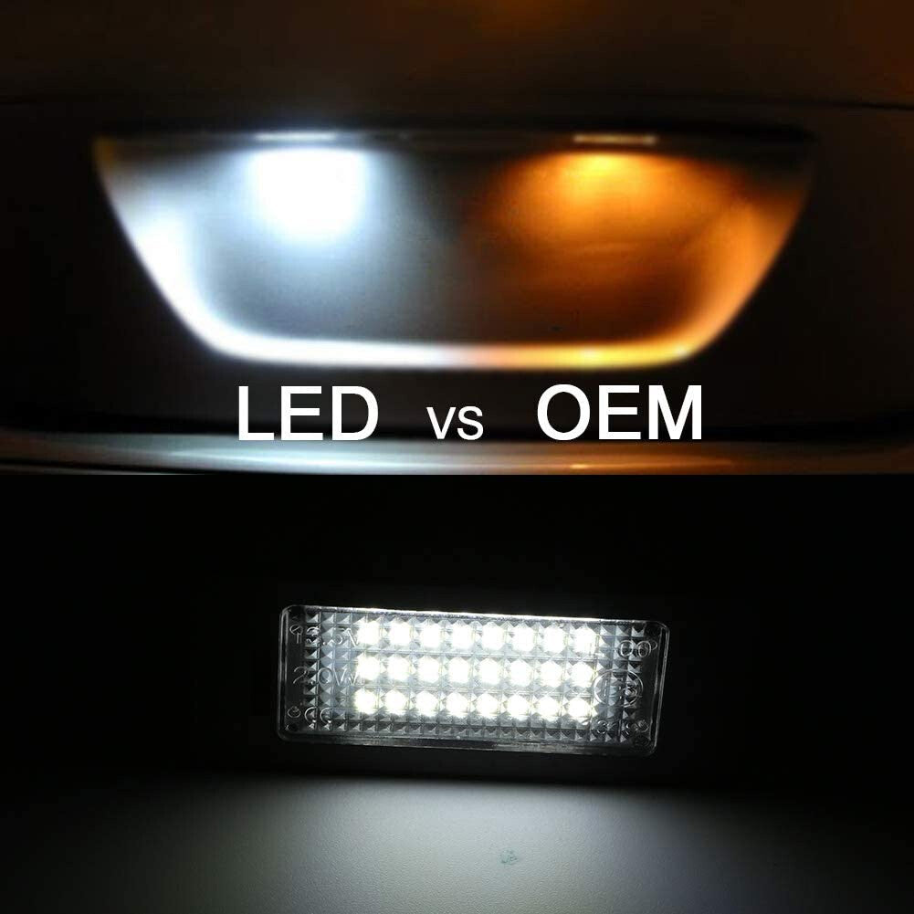 2x No Error LED License Plate Light Assembly For BMW 1 3 5 Series X1 X3 X5 X6 M3