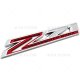 2x Chevy 19-21 Silverado Z71 Off Road Fender Letter Logo Emblem Badge Chrome Red