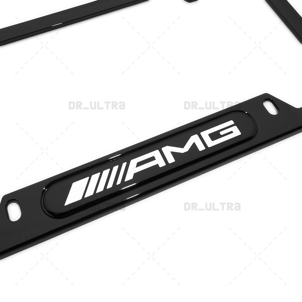 Gloss Black Front or Rear AMG Edition Logo Emblem License Plate Frame Cover Gift