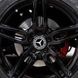 4x Mercedes Wheels Center Cap Hub Star Laurel Black Cover Inserts Sport AMG Set