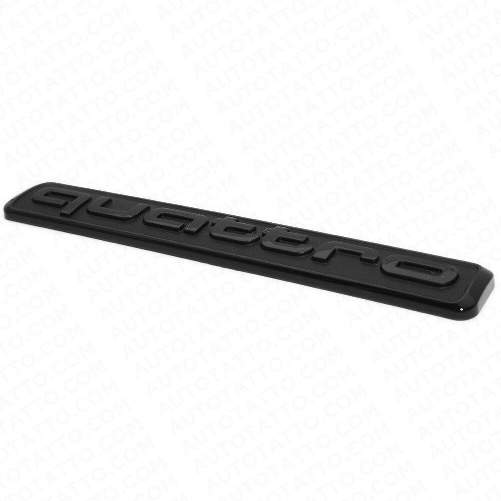 Audi Black Quattro Nameplate OEM ABS Emblem Liftgate Adhesive Logo Lid Badge