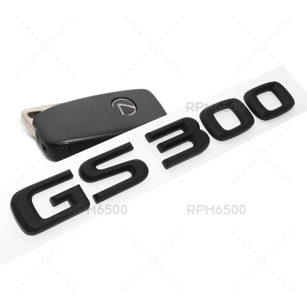 Lexus Trunk Matte Black GS 300 Letter Logo Badge 3D Decal Emblem Replace F-Sport
