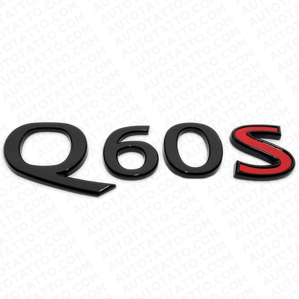 For Infiniti Q60S Rear Trunk Letter Badge Emblem Nameplate Sport Gloss Black