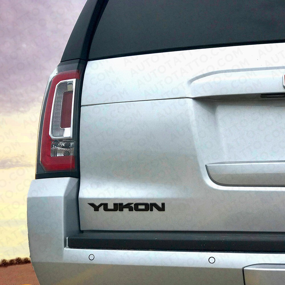 1x YUKON Tailgate Door Letter Nameplate Emblem SUV HD Badge GMC 3D Gloss Black