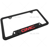 Gloss Black Front or Rear GMC Logo Emblem License Plate Frame Cover Gift Sport