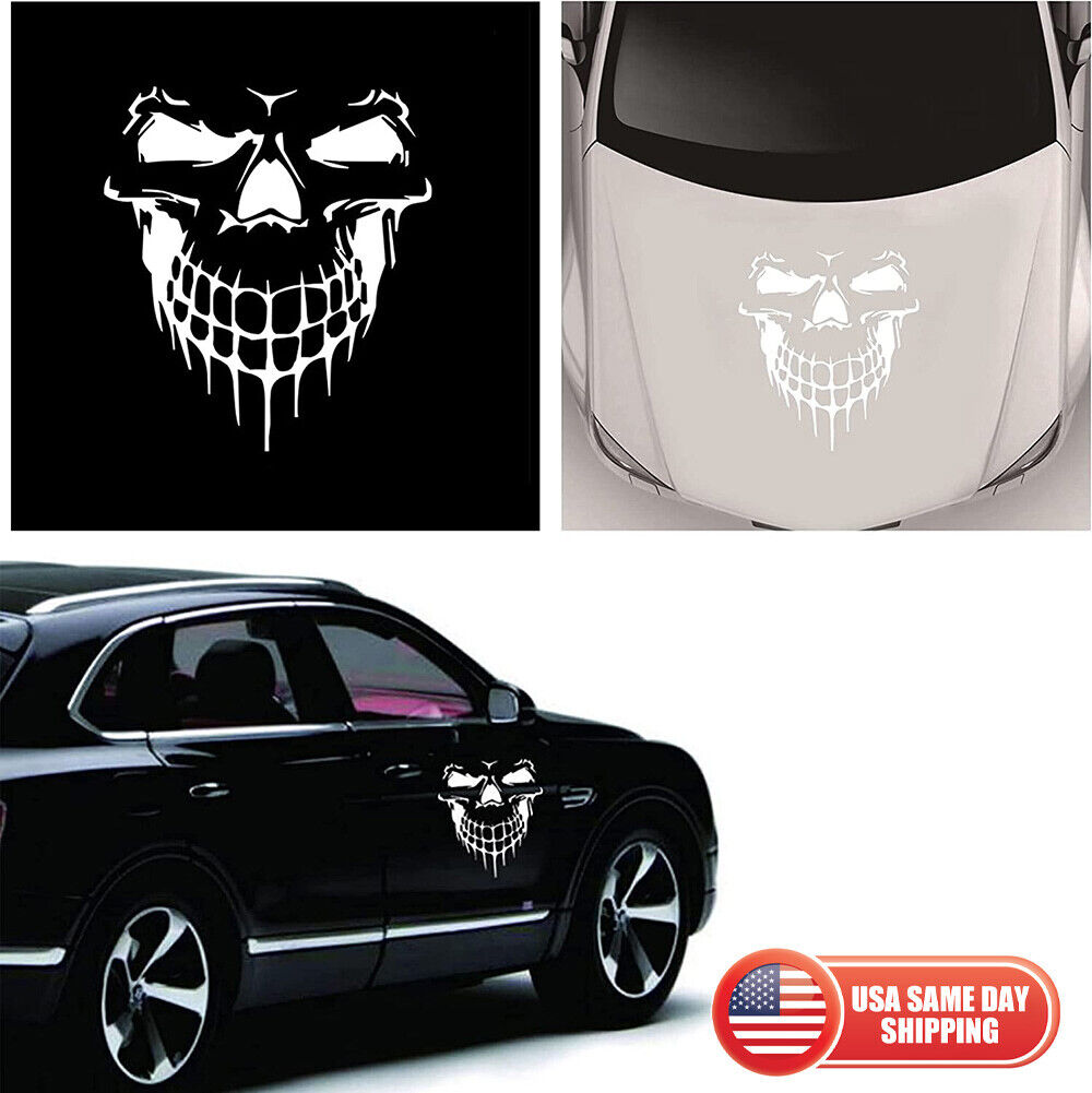 Skull Car Hood Decal Vinyl Large Graphic Sticker SUV Truck Decorate Sport White