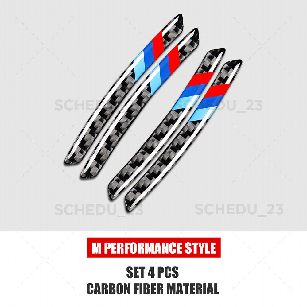 4x Universal Performance Car Wheels Carbon Fiber Sticker Badge Logo Emblem Sport