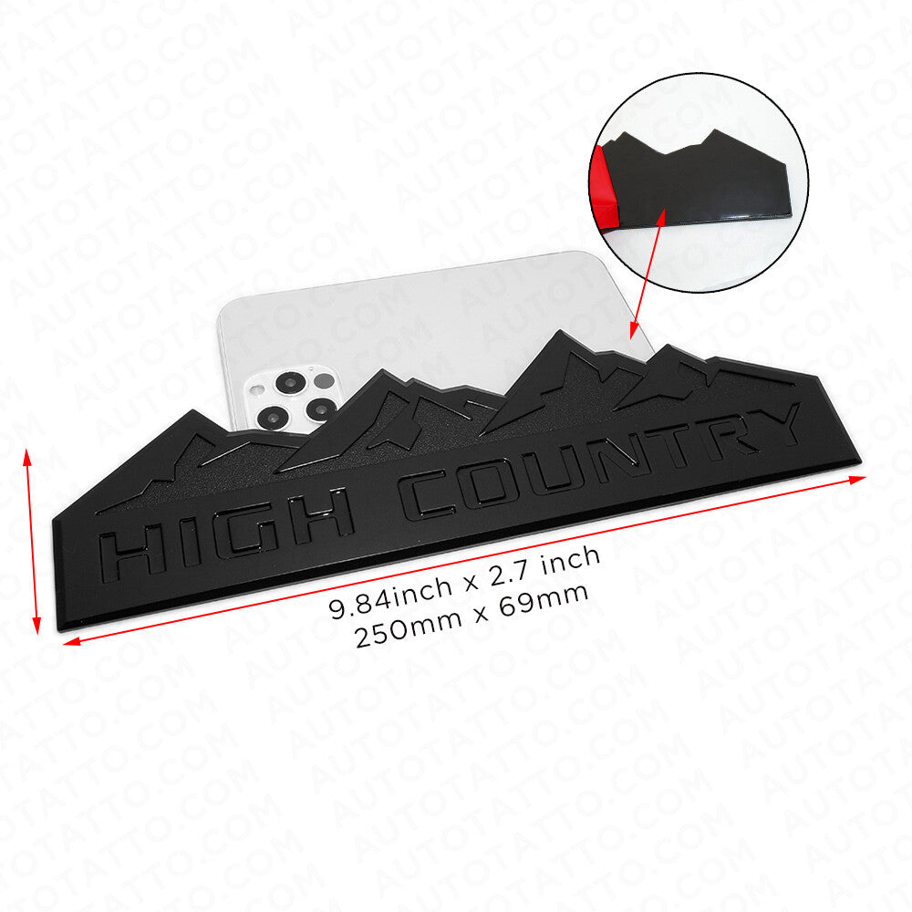 14-19 Chevy High Country Front Door Tailgate Letter Logo Emblem Badge Blackout