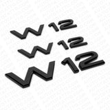 3x Set Audi Sport Car Fender Trunk W12 Marker Nameplate Emblem Logo Badge Black