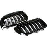BMW 15-17 X3 F25 LCI, 15-18 X4 F26 LCI Front Bumper Gloss Black Kidney Grille