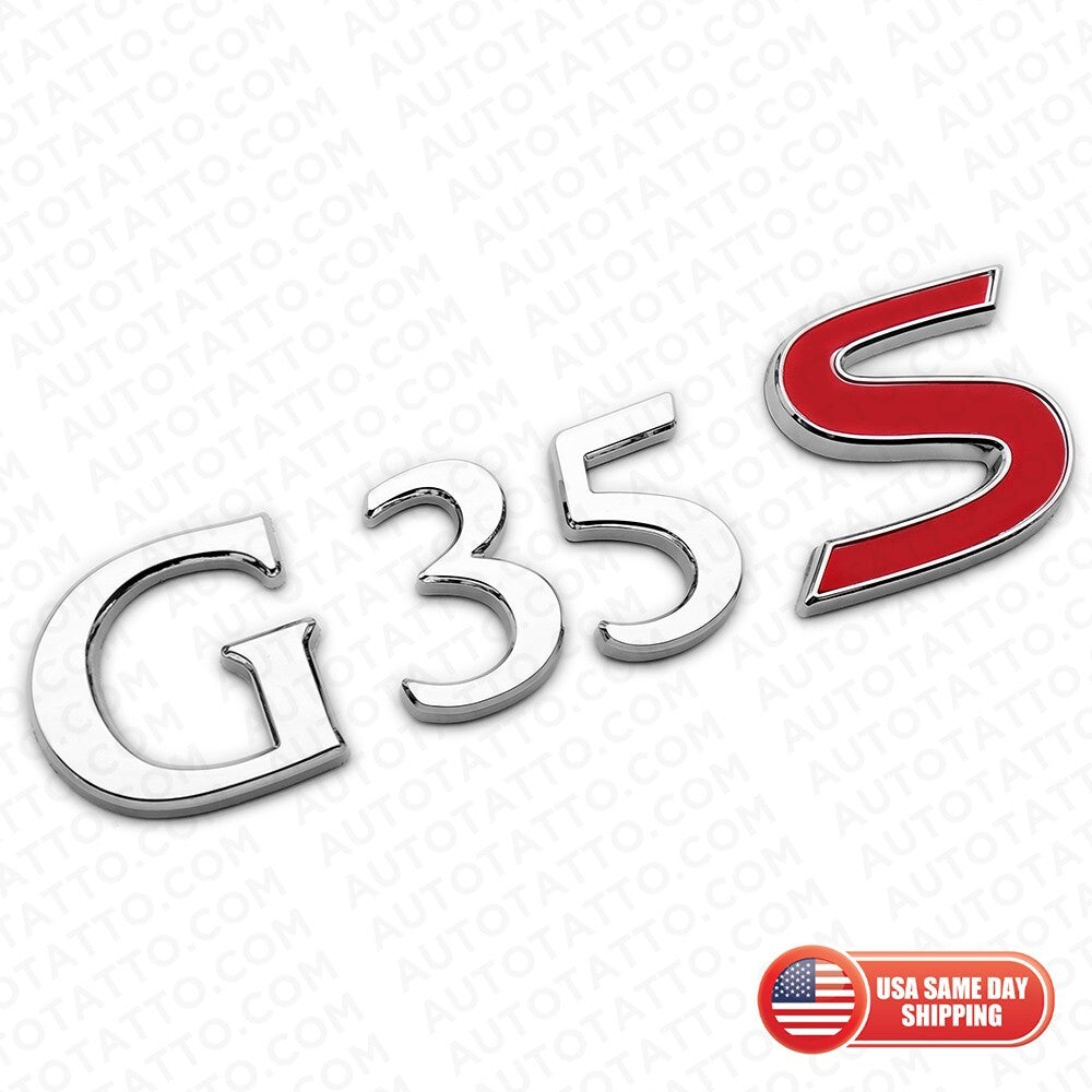 For Infiniti G35s Rear Trunk Logo Letter Badge Emblem Nameplate Sport Chrome