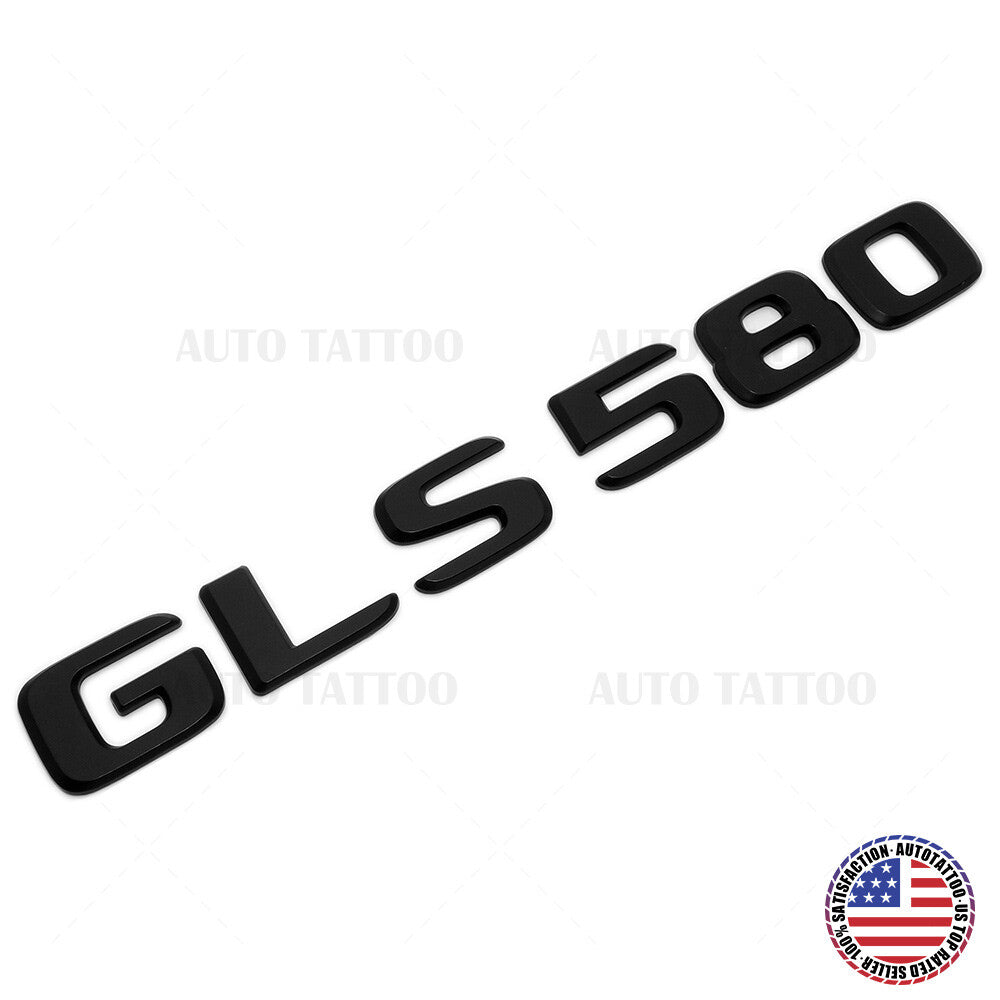 For Mercedes GLS 580 Letter Emblem Liftgate Logo Badge AMG Sport Matte Black