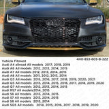 For Audi Matte Black Front Grille Rings Badge Logo Emblem Q3 Q5 SQ5 Q7 A6 A7 S7